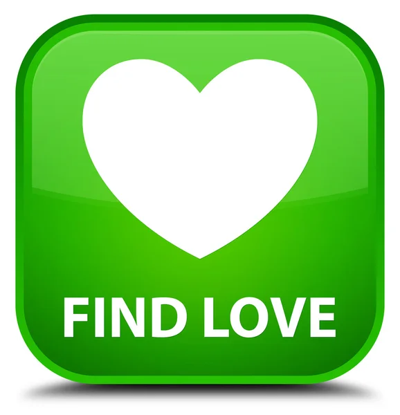 Encontrar amor botão quadrado verde — Fotografia de Stock