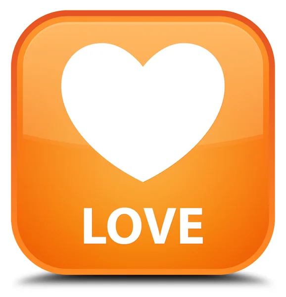 Bouton carré orange Love — Photo