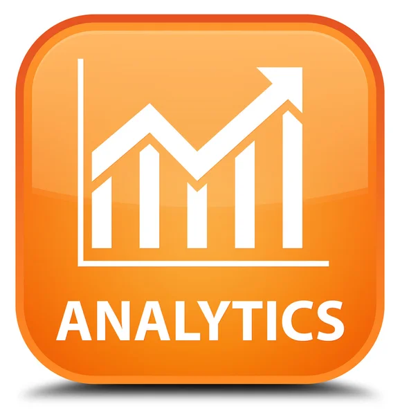 Tasto quadrato arancione Analytics (icona statistica) — Foto Stock