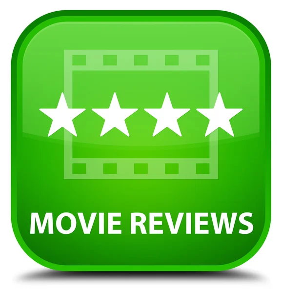 Movie reviews green square button — Stock Photo, Image