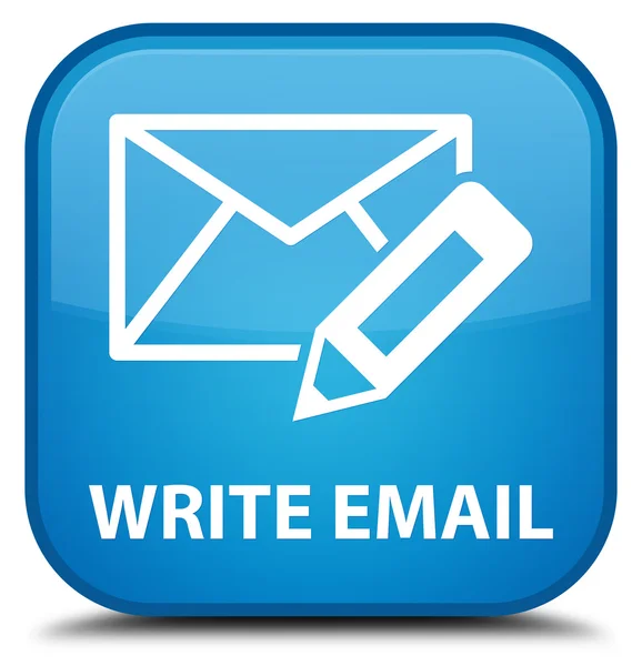 Escriba el botón azul cuadrado del cyan del email —  Fotos de Stock