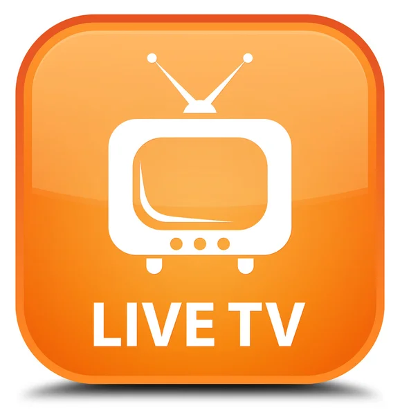 Live tv orange fyrkantig knapp — Stockfoto