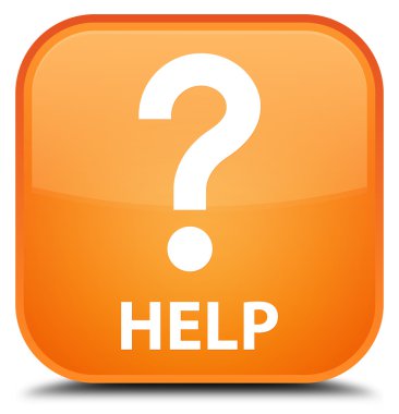Yardım (soru simgesi) turuncu kare düğme