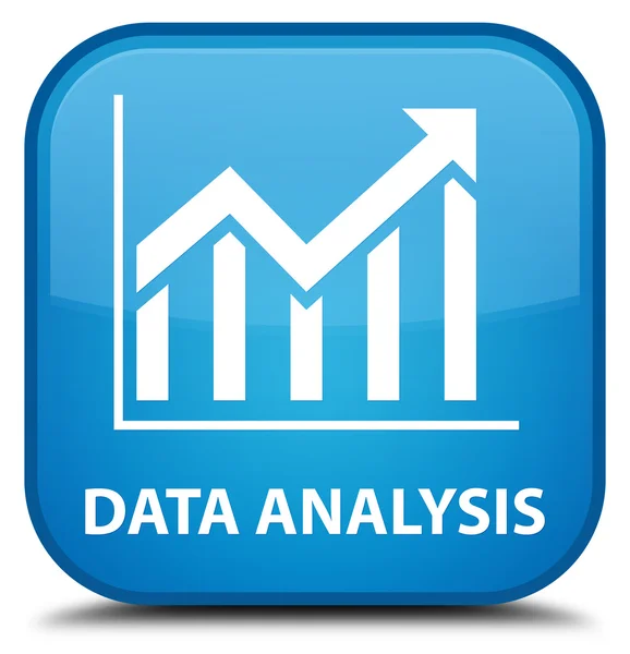 データ分析 (統計アイコン) シアン青い正方形ボタン — ストック写真