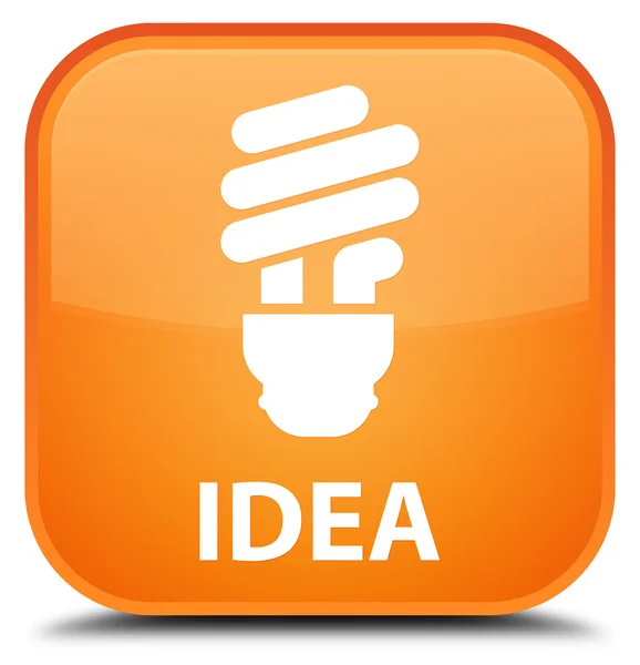 Idea (bulb icon) orange square button — Stock Photo, Image