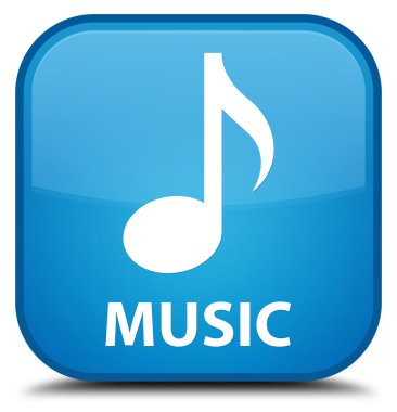 Müzik camgöbeği mavi kare düğme