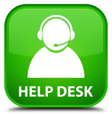 Yardım Danışma (müşteri bakım simgesi) yeşil kare düğme