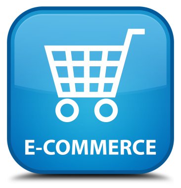 E-ticaret camgöbeği mavi kare düğme