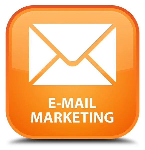E-Mail Marketing orange quadratische Taste — Stockfoto