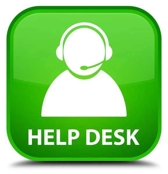 Helpdesk (pictogram van de zorg van de klant) groene vierkante knop — Stockfoto