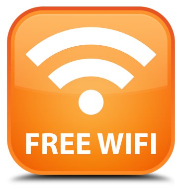 Ücretsiz Wi-Fi turuncu kare düğme