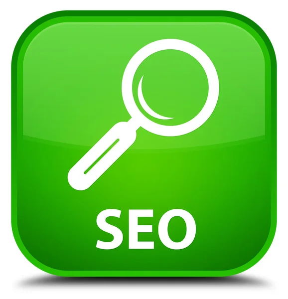 Seo green square button — Stock Photo, Image