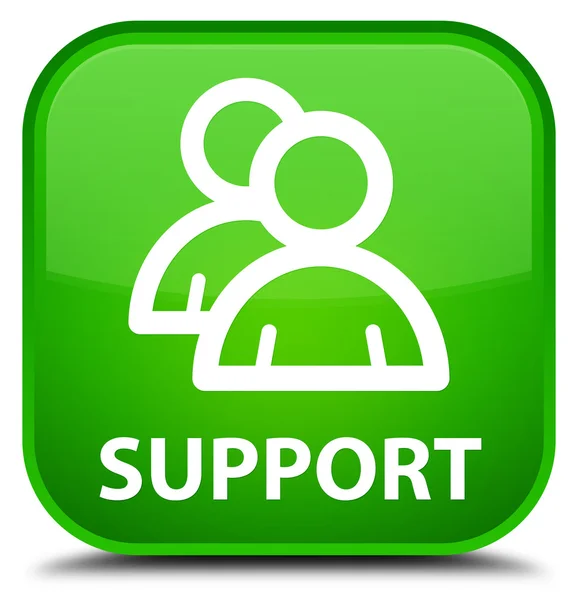 Vierkante knop Support (groepspictogram) groen — Stockfoto