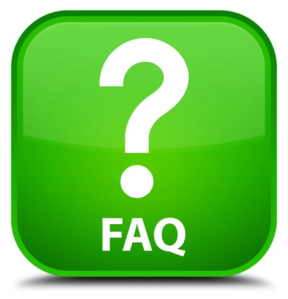 Faq (question icon) green square button — Stock Photo, Image