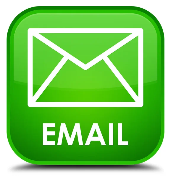 Email pulsante quadrato verde — Foto Stock