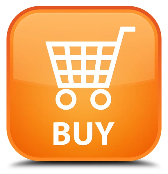 Buy orange square button — Stock Photo, Image