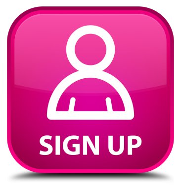 Kaydolun (üye simgesi) pembe kare düğme