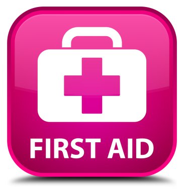 İlk yardım pembe kare düğme