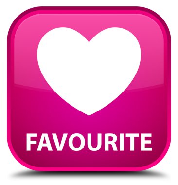 Favori (kalp simgesi) pembe kare düğme