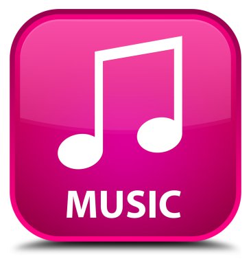 Müzik (tune simgesi) pembe kare düğme