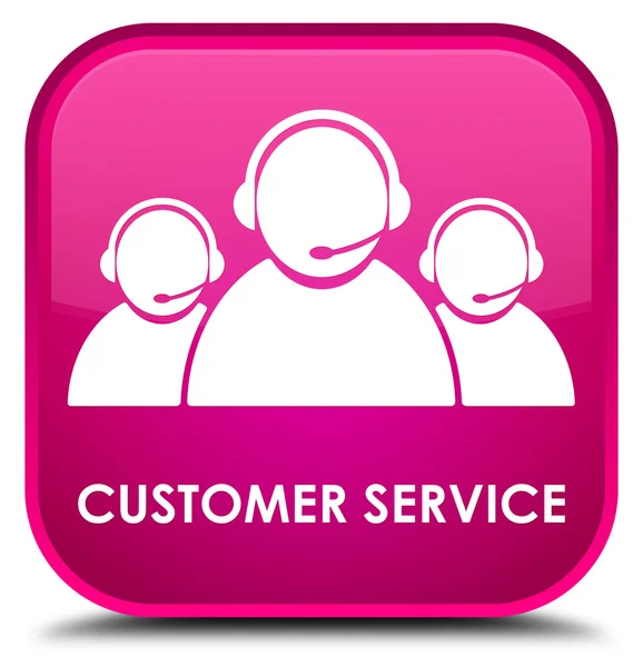 Customer service (team ikon) rosa fyrkantig knapp — Stockfoto