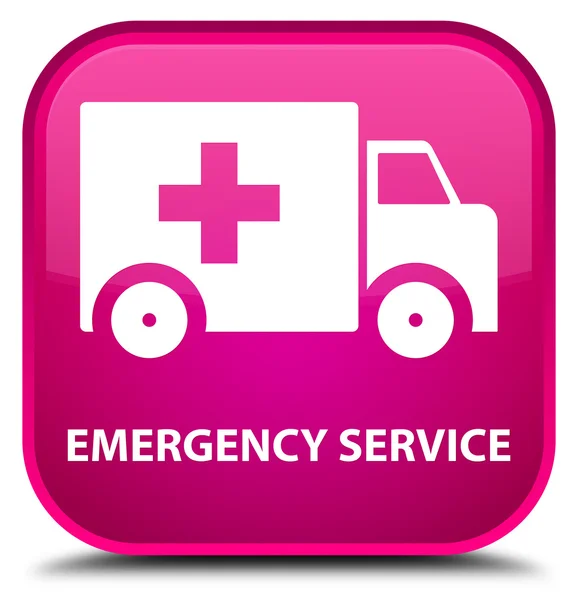 Serviço de emergência botão quadrado rosa — Fotografia de Stock