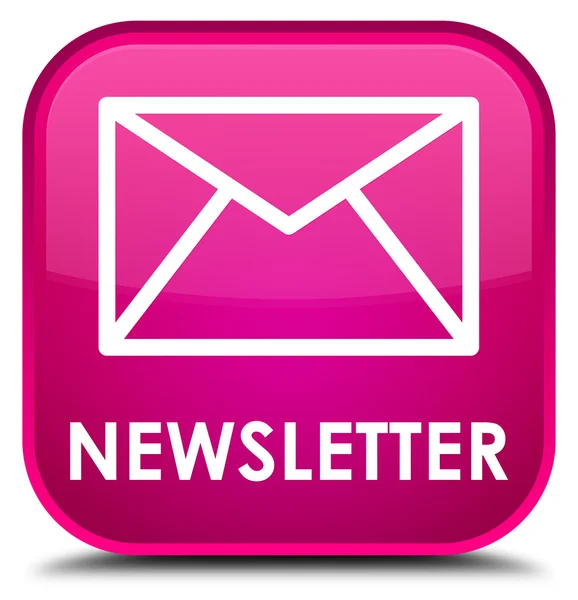 Newsletter pink square button — Stock Photo, Image