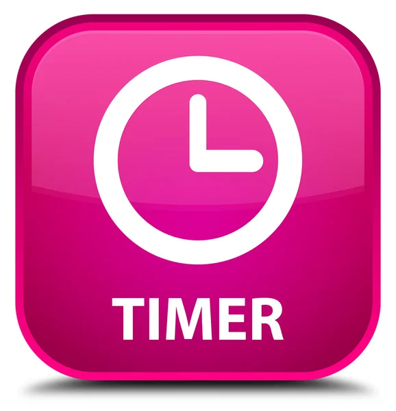 Timer roze vierkante knop — Stockfoto