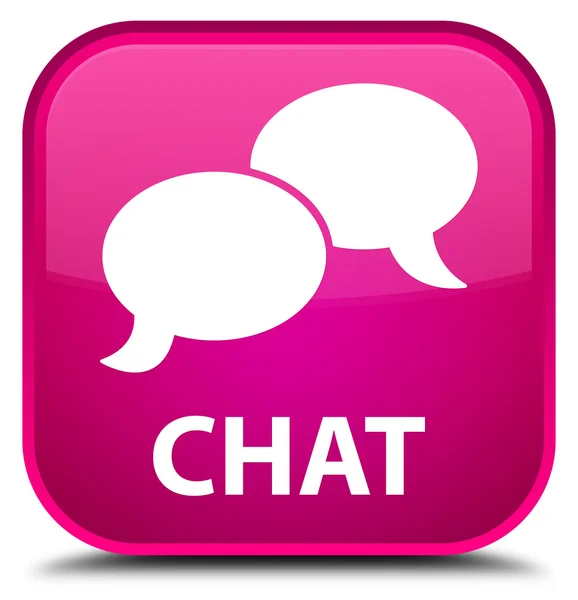 Pulsante quadrato rosa Chat — Foto Stock