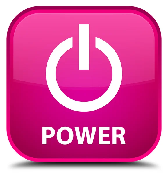 Потужність рожева квадратна кнопка — стокове фото