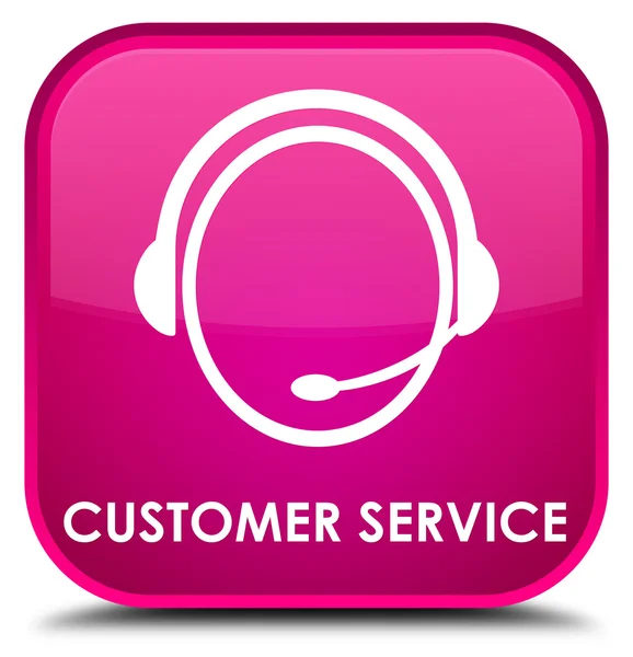 Customer service (customer care icon) pink square button — Stock Photo, Image