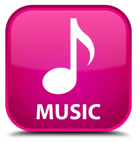 Muzyka pink kwadratowy przycisk — Zdjęcie stockowe