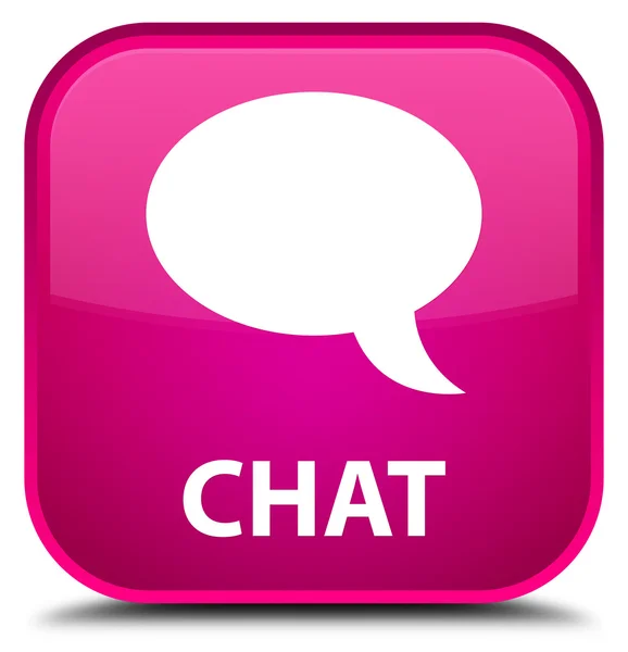 Chat botão quadrado rosa — Fotografia de Stock