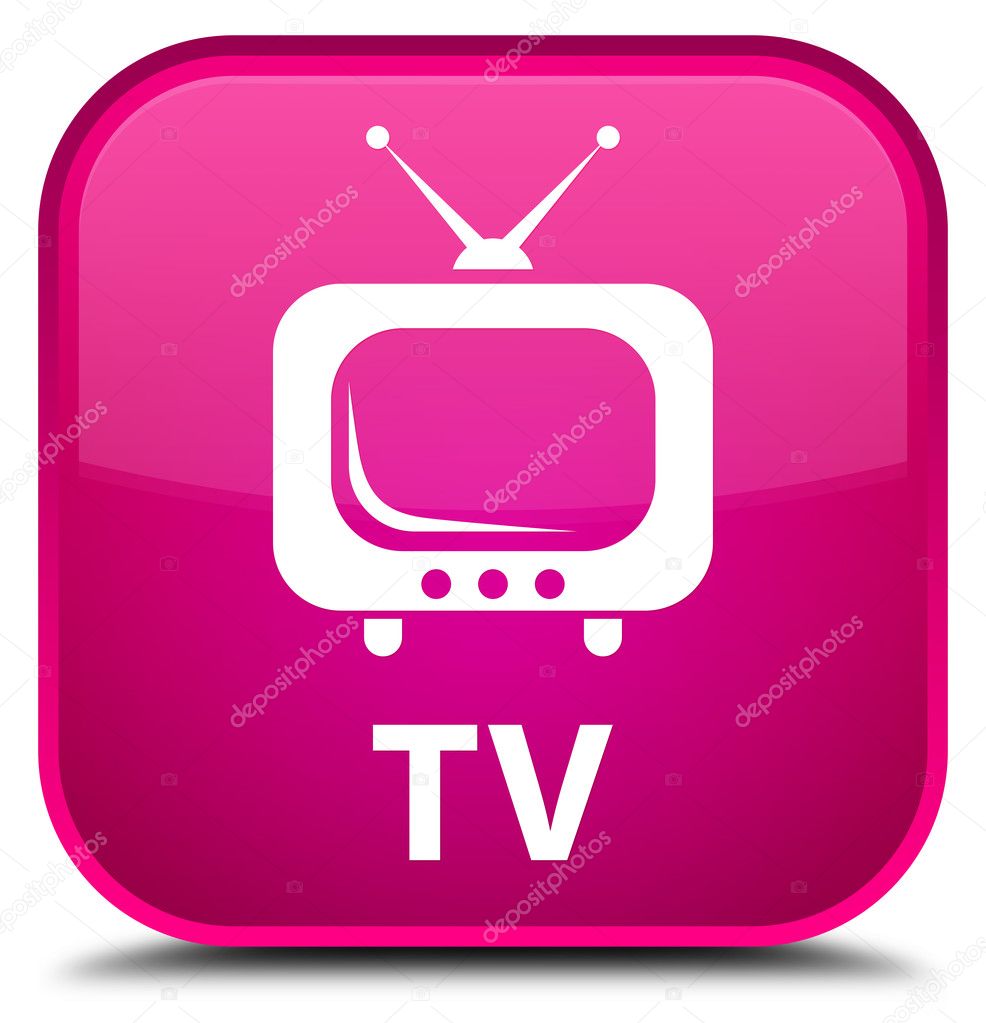 TV pink square button — Stock Photo © FR_Design #112594112
