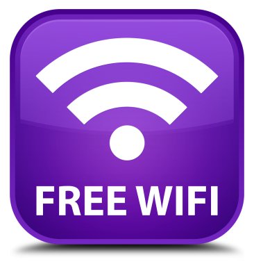 Ücretsiz Wi-Fi mor kare düğme