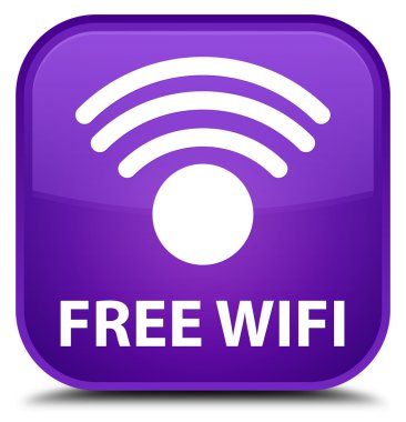Ücretsiz Wi-Fi mor kare düğme