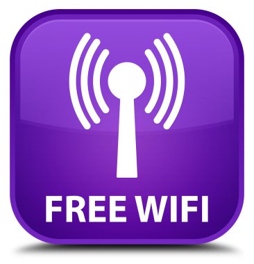 Ücretsiz wifi (wlan ağ) mor kare düğme