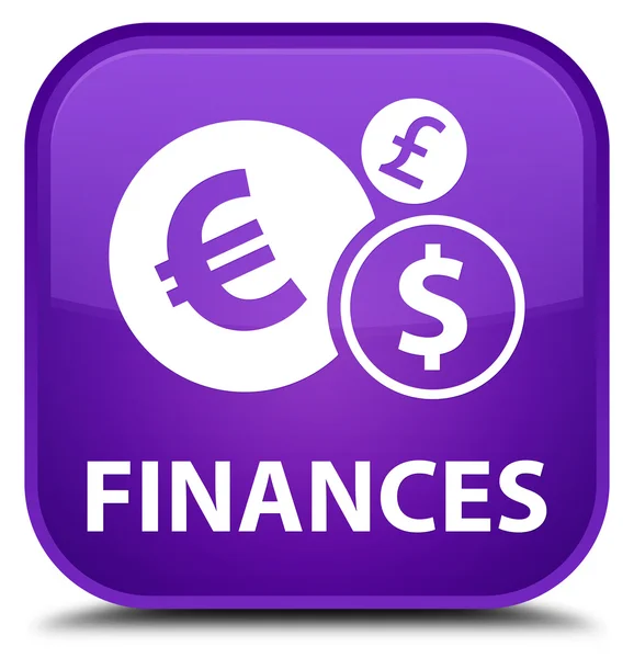 Finanzas (euro signo) botón cuadrado púrpura —  Fotos de Stock