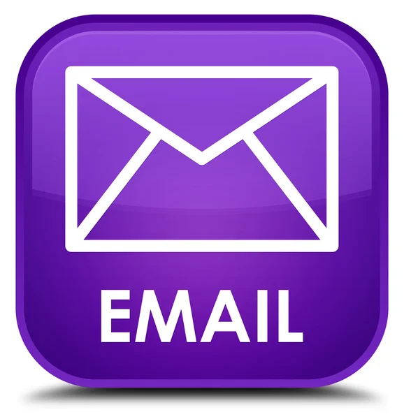 Електронна пошта фіолетова квадратна кнопка — стокове фото