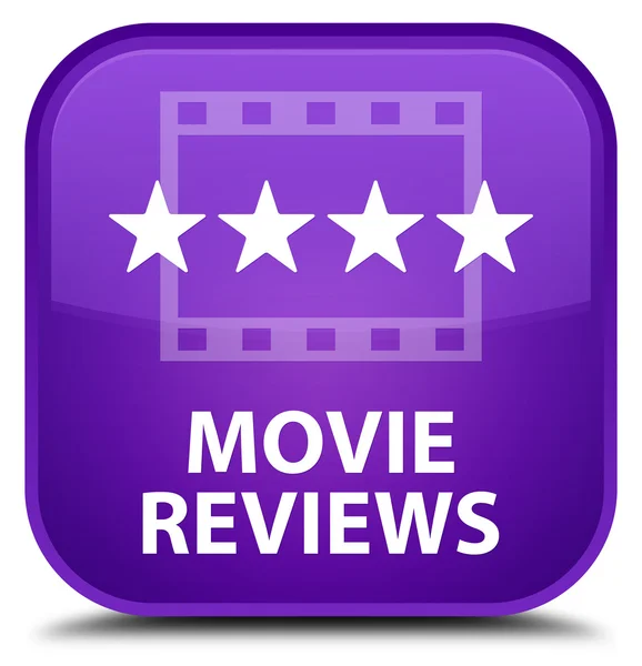 Film reviews paarse vierkante knop — Stockfoto