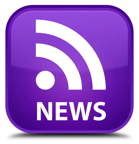 Nieuws (Rss-icoon) paarse vierkante knop — Stockfoto