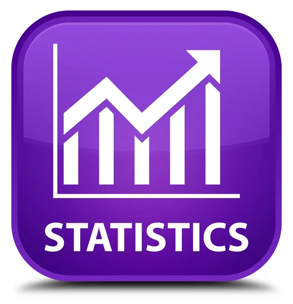 Kwadratowy przycisk statystyki fioletowy — Zdjęcie stockowe