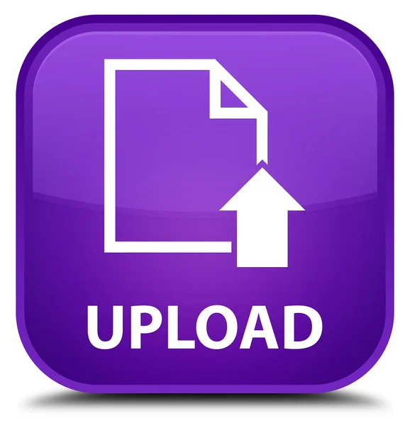Вивантаження (іконка документа) фіолетової квадратної кнопки — стокове фото