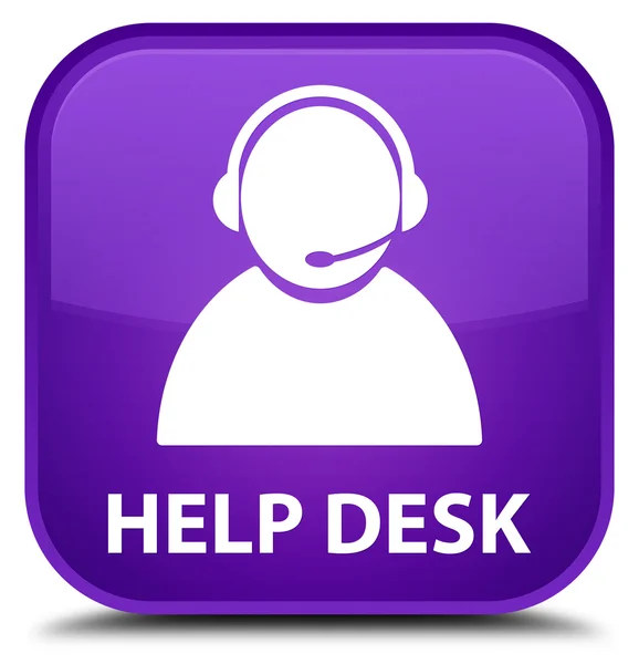 Helpdesk (Kundenbetreuungs-Symbol) lila quadratischer Knopf — Stockfoto