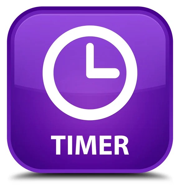 Timer paarse vierkante knop — Stockfoto