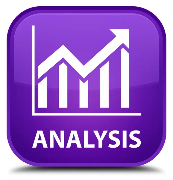 Analyse (statistieken pictogram) paarse vierkante knop — Stockfoto