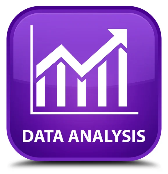 データ分析 (統計アイコン) 紫の四角ボタン — ストック写真
