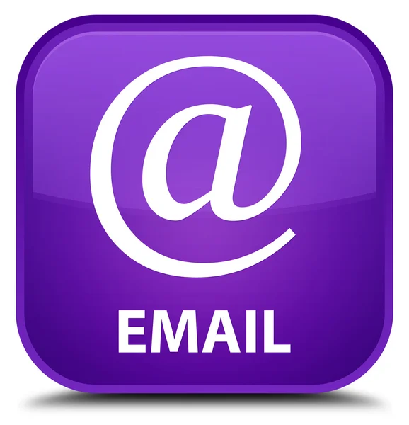 E-posta (adresi simgesi) mor kare düğme — Stok fotoğraf