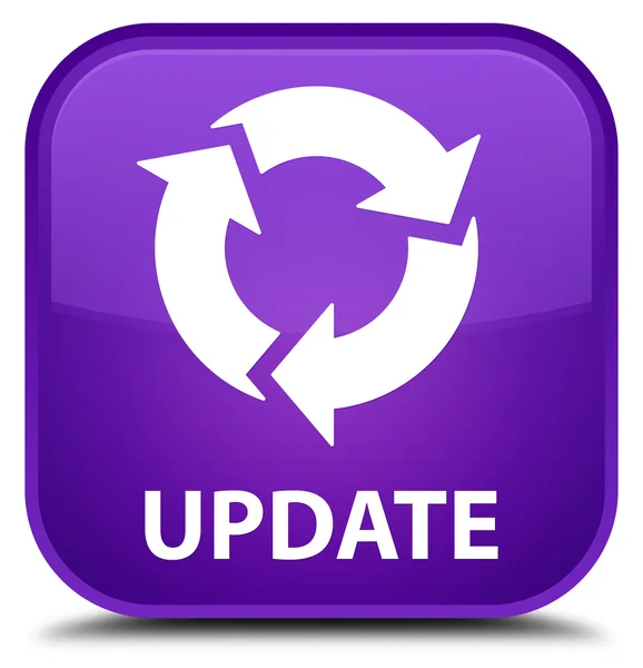 Update (uppdateringsikonen) lila fyrkantig knapp — Stockfoto
