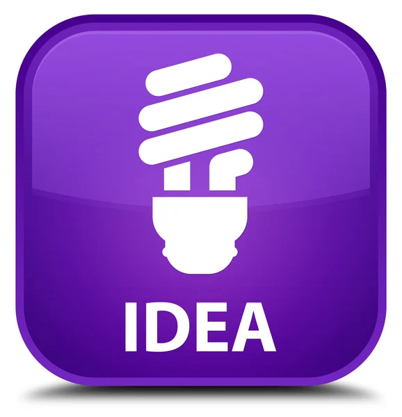 Przycisk □ pomysł (ikona żarówki) fioletowy — Zdjęcie stockowe